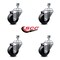 Service Caster 3 Inch Soft Rubber Wheel Swivel 3/8 Inch Threaded Stem Caster Set SCC-TS20S314-SRS-381615-4 - alternate 1